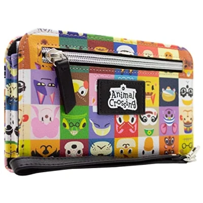 Afbeelding van New Horizons Animal Crossing Villagers portemonnee Bi Fold telefoon, muntvak en kaarthouder, Meerkleurig, Dubbel gevouwen