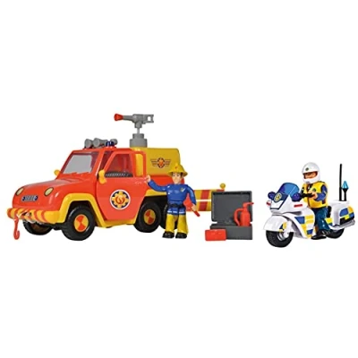 Afbeelding van Smoby Brandweerman Sam Pick Up Venus Waterlansfunctie 4 Accessoires + 1 Beeldje Inbegrepen Batterijen