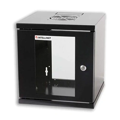 Afbeelding van Intellinet 711692 10inch wandkast 6 HE Zwart (RAL 9005)