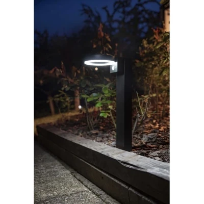 Afbeelding van Zonnepaal GALIX G4590B Zeer helder Roestvrij staal (Wandlampoptie) met detector H50 cm 1000 Lumen