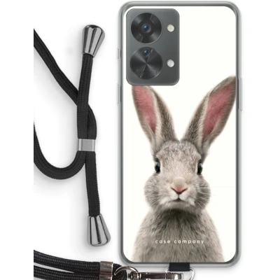 Afbeelding van Case Company® hoesje met Koord geschikt voor OnePlus Nord 2T Daisy Telefoonhoesje Zwart Bescherming aan alle Kanten en Over de Schermrand