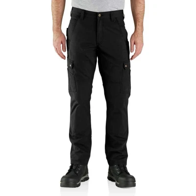 Afbeelding van Carhartt Rugged Flex Relaxed Fit Ripstop Cargobroek voor heren, zwart.