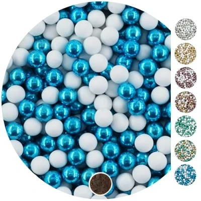 Afbeelding van EinsSein 1 kg bruiloftsdragees chocoladeballen mix cm klein wit marine Dragees doop meisje jongen communie met amandelen vieren en ontvangen feest goedkope kleur bomb tag zie