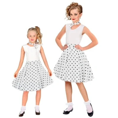 Afbeelding van Widmann Kinderkostuum jaren 50, rok met sjaal, rockabilly, rock &#039;n&#039; roll, danseres, carnavalskostuums