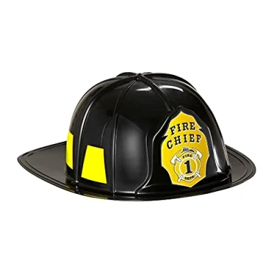 Afbeelding van W WIDMANN MILANO Party Fashion Brandweerhelm, zwart, hard plastic, brandweerman, hoed, hoofddeksel, accessoire, themafeest, carnaval
