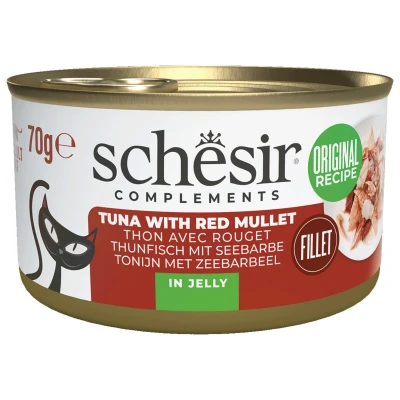 Afbeelding van Schesir Blik Gelei Kattenvoer Tonijn Rode Mull 70 g