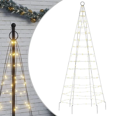 Afbeelding van Lichtkegel Aan Vlaggenmast 550 Warmwitte Led&#039;s 300 Cm