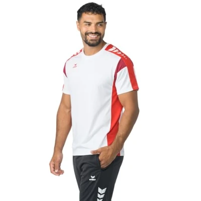 Image de Erima Celebrate 125 T shirt fonctionnel pour homme, blanc/rouge, taille S
