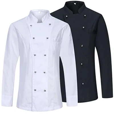 Afbeelding van Misemiya 2 eenheden koksjas voor dames uniformen de Chef Ref.848, zwart wit