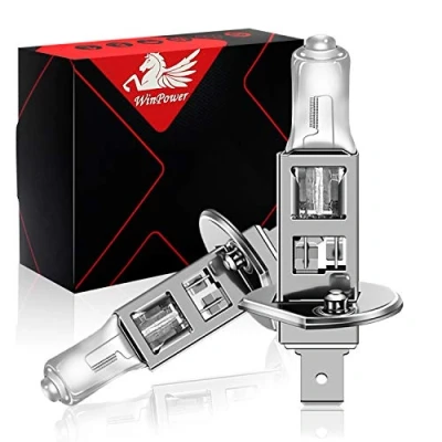Afbeelding van WinPower H1 55 W 12 V halogeen koplampen, 3000 K, geel, superheldere mistlamp, 2 stuks