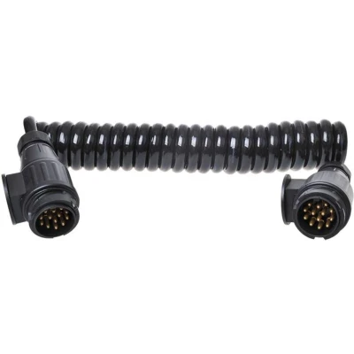 Afbeelding van Pro Plus Spiraalkabel Verlengkabel 3.5 meter 8 Aderige Kabel met 2 x 13 Polige Stekkers PVC blister