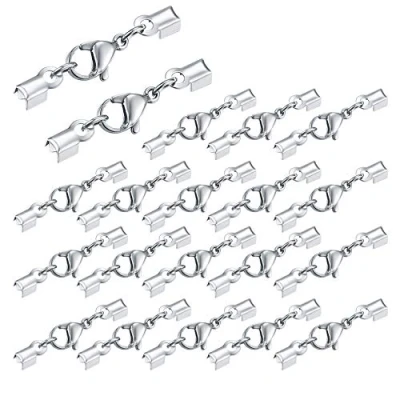 Afbeelding van 20 stuks roestvrijstalen sluitingen, leren ketting, karabijnsluiting, sluiting voor kettingen, armband, sieraden, knutselen