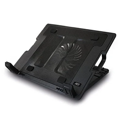 Afbeelding van ACT AC8110 Laptopstandaard tot 17&quot; Verstelbaar in hoogte 2 poorts Hub Zwart