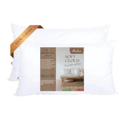 Afbeelding van GM Soft Cloud Set van 2 bedkussens 40 x 60 cm met hypoallergene vezelvulling 100% hypoallergeen katoen. Made in Italy