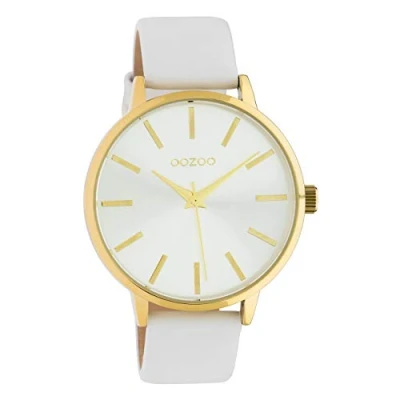 Afbeelding van OOZOO Timpieces goudkleurige horloge met poeder roze leren band C11042