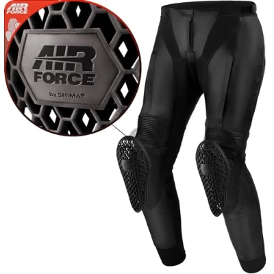 Afbeelding van SHIMA BANDIT Motorbroek voor heren, met beschermers, kniebeschermers, leren beschermbroek, motorpak, urban stretch, lang, zwart, 46