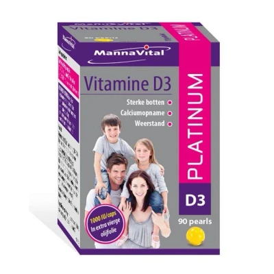 Afbeelding van MannaVital Vitamine D3 Platinum Pearls