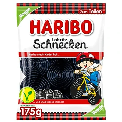 Afbeelding van Bonbon HARIBO Zoethoutslakken Dragees Snoepjes Totaal 175 gram