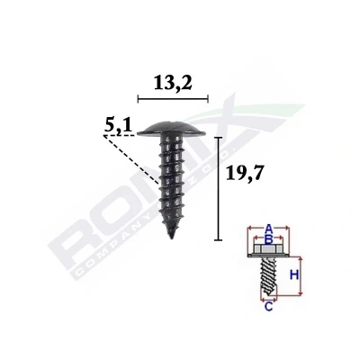 Afbeelding van ROMIX C70593 Schroef VOLKSWAGEN: GOLF 4, 2, Passat B5 GP Estate, SEAT: Alhambra I, AUDI: A4 B9 Avant, A5 B8 Coupe, A8 D4