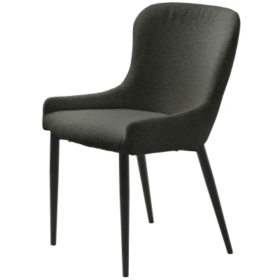 Afbeelding van Hygge Interiors Ontario Eetkamerstoel Diepgrijs Bouclé