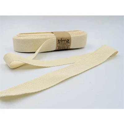 Afbeelding van Trimz Visgraattape, 100% katoen, naturel, 25 mm x 5 m