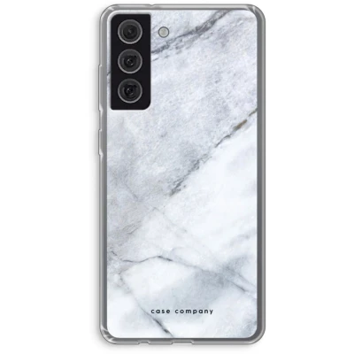 Afbeelding van hoesje geschikt voor Samsung Galaxy S21 FE Witte marmer Soft Cover Telefoonhoesje Bescherming aan alle Kanten en Schermrand
