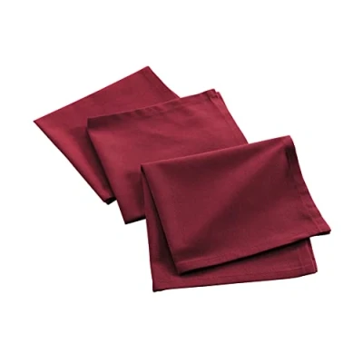 Afbeelding van douceur d&#039;intérieur, 3 servetten (40 x 40 cm) Mistral Bordeaux, gerecycled katoen