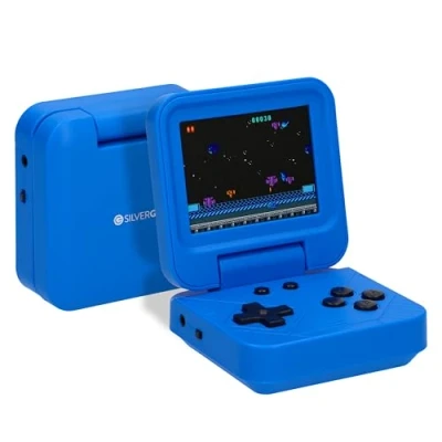 Afbeelding van Silvergear Retro Game Console Opvouwbaar Handheld Spelcomputer met 240 Spellen Blauw