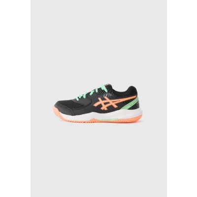 Afbeelding van Asics GEL Dedicate 8 Unisex Tennisschoenen voor alle ondergronden kinderen, Maat: 38, Black/vivid coral Kunststof/ textiel