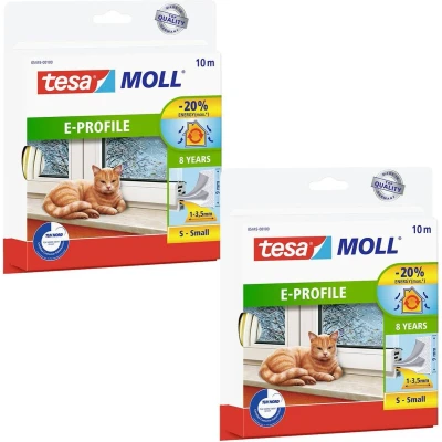 Afbeelding van tesa E PROFIL 05445 00500 00 Afdichtingstape Wit (l x b) 10 m 9 mm 2 stuk(s)
