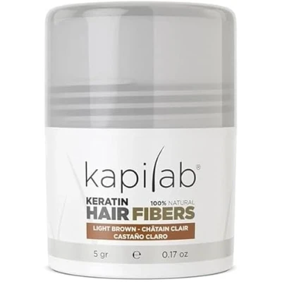 Afbeelding van Kapilab Keratine Volumepoeder Lichtbruin Geeft volume aan het haar Verbergt haaruitval 100% natuurlijk 5 gram