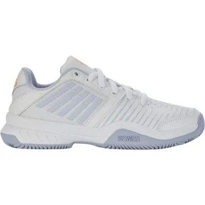 Afbeelding van K SWISS Court Express HB Tennisschoenen voor kleibanen, Dames, Maat: 39.5, White/open air/strawberry ice Leer/ synthetisch