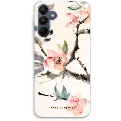 Afbeelding van Case Company® hoesje geschikt voor Samsung Galaxy A25 Japanse bloemen Soft Cover Telefoonhoesje Bescherming aan alle Kanten en Schermrand