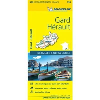Afbeelding van Gard , herault 11339 carte &#039; local ( France ) michelin kaart