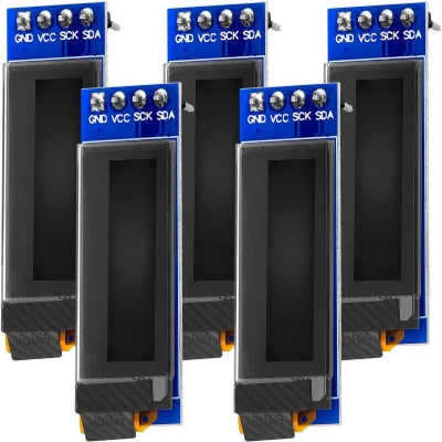 Afbeelding van AZDelivery 5 x 0,91 inch OLED 128 32 pixels SSD1306 I2C Display compatibel met Arduino en Raspberry Pi Inclusief E Book!