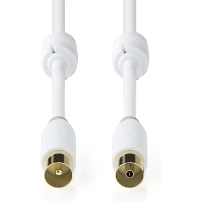 Afbeelding van Nedis Csbw40010Wt10 Coaxkabel 100 Db Iec (Coax) Male Gehoekt Female 1,0 M Wit