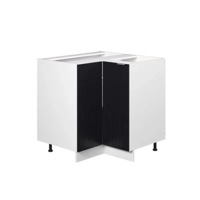 Afbeelding van Vicco Hoekkast Fame Line, Zwart gestreept/Wit, 80.5 cm zonder werkblad
