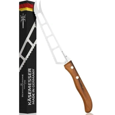 Afbeelding van Schwertkrone Kaasmes Solingen Elegante Olijfhouten Handvat, Roestvrijstaal, 25,5cm Perfecte Kaassnijder
