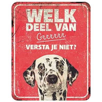 Afbeelding van D&amp;d Home Waakbord Hond Waarschuwingsbord Dalmatian Nl 25x20x0,3cm Rood 1st