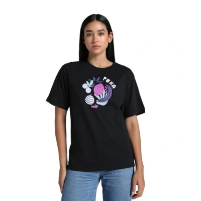 Afbeelding van GRAPHICS Relaxed Fruity T shirt voor Dames, Zwart, Maat M PUMA