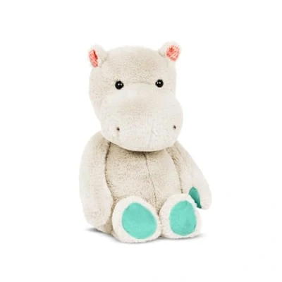 Afbeelding van B. Toys Hippo pluche Happyhues Gerry Grey dier grijs en zacht nijlpaard speelgoed wasbaar voor baby&#039;s, kinderen vanaf 0 maanden +