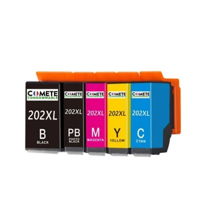 Image de COMETE 202XL Multipack Cartouches d’encre Compatible Epson 202 XL pour Imprimantes Expression Premium XP 6000 6100 ( CMJN + Noir photo )