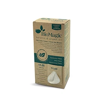 Afbeelding van Natuurlijke Biologische haarverf, verrijkt met Keratine en Arganolie, zonder Ammoniak, PPD Resorcinol EXTRA LICHT NATUURLIJK BLOND 11/00 Je haar kleuren verzorgen in één BioMagic permanente haarverf Organic Dierproefvrij 100% Grijsdekkend