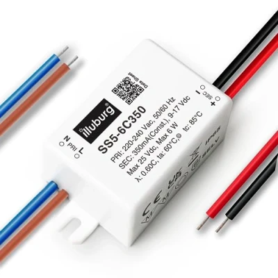 Afbeelding van illuburg led transformator, waterdicht, IP65, 350 mA, constante stroom, 3 W, 6 voeding, driver voeding