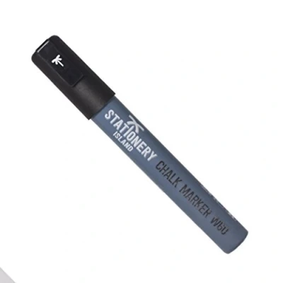 Afbeelding van STATIONERY ISLAND Uitwisbare vloeibare krijtmarker voor ramen, glas, 6 mm afgeschuinde punt, zwart