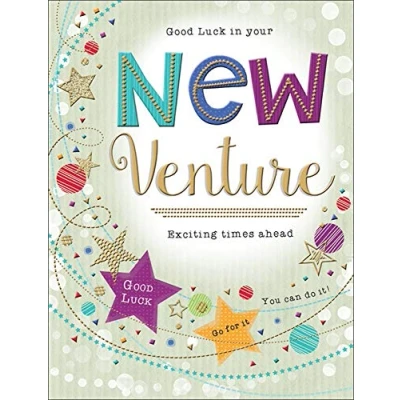 Afbeelding van Piccadilly Greetings Traditionele gebruikte kaart New Venture 20,3 x 15,2 cm, A11507, groen
