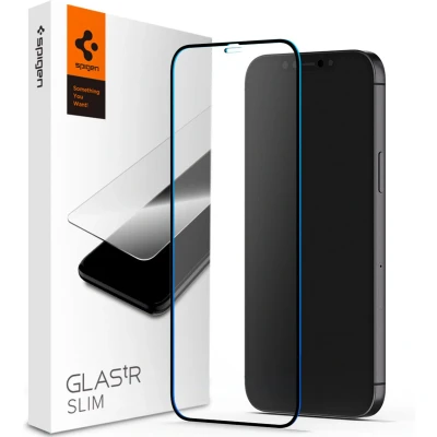 Afbeelding van Spigen FC Black HD Glassprotector iPhone 12 en Pro Bescherming Zwarte Rand