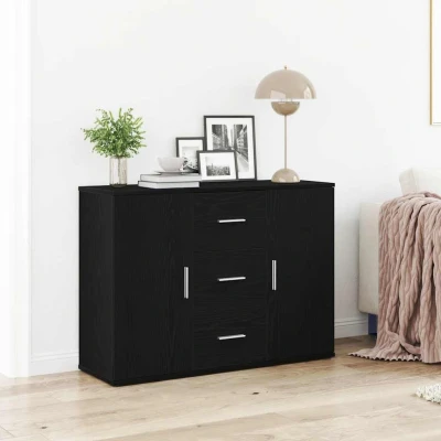 Afbeelding van vidaXL Dressoir 91x29,5x65 cm spaanplaat zwart eikenkleurig