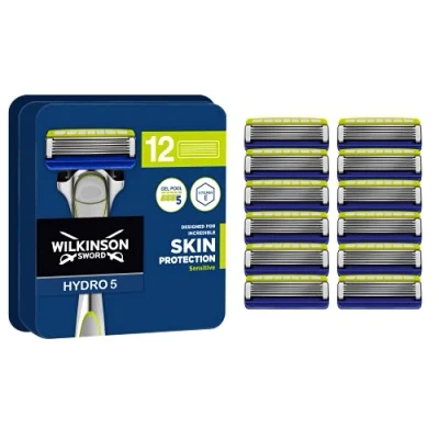 Afbeelding van Wilkinson Sword Hydro 5 Skin Protection Sensitive (compatibel met brievenbussen), 12 scheermesjes