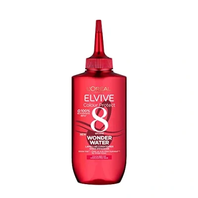 Image de L&#039;Oréal Paris Wonder Water Après shampoing liquide par Elvive Colour Protect en 8 secondes pour cheveux abîmés et colorés avec technologie lamellaire, 200 ml